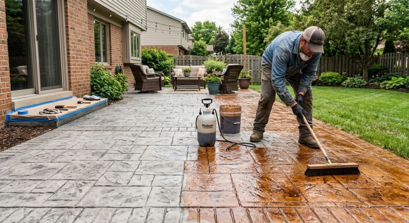 Concrete Patio Staining in Fort Worth, TX
