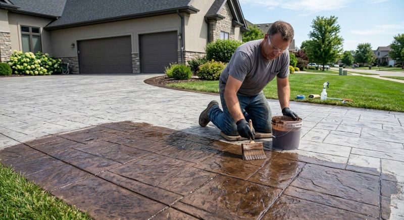 Driveway Concrete Staining in Corpus Christi, TX