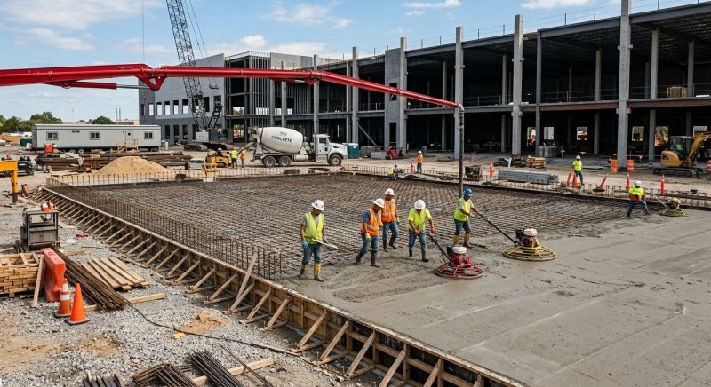 Commercial Slab Construction in Columbia, SC