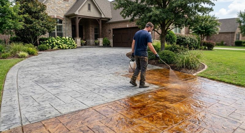 Concrete Driveway Refinishing in Frisco, TX