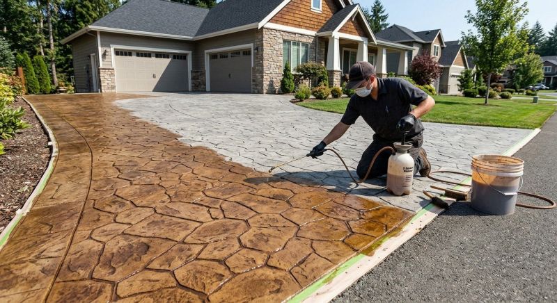 Concrete Driveway Refinishing in Dallas, TX