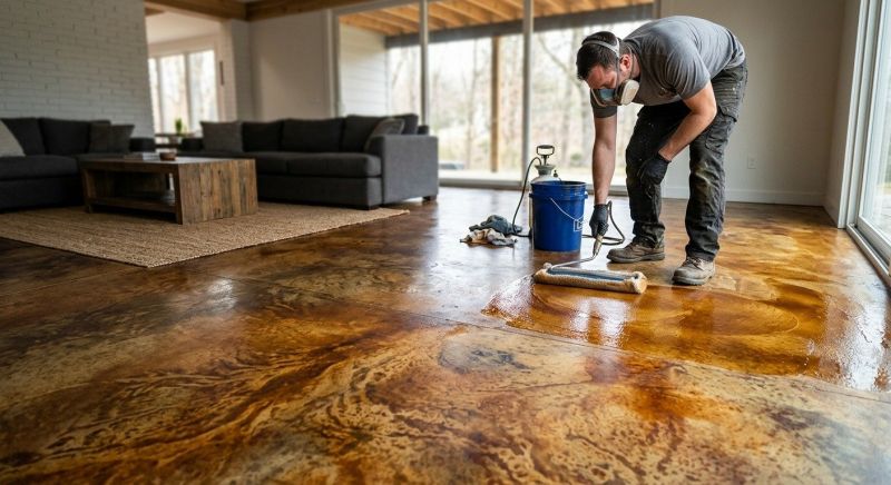 Concrete Floor Staining in Frisco, TX