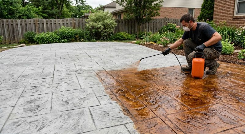 Concrete Patio Staining in Fort Worth, TX