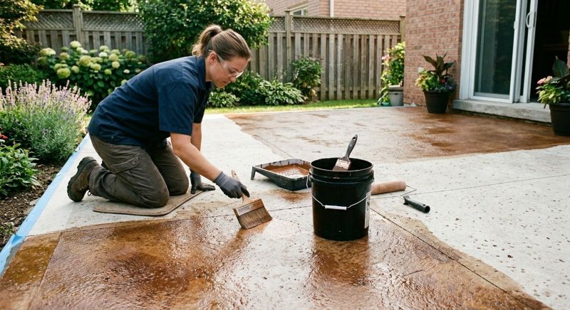 Concrete Patio Staining in Fort Worth, TX
