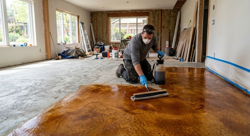 Interior Concrete Staining in Dallas, TX
