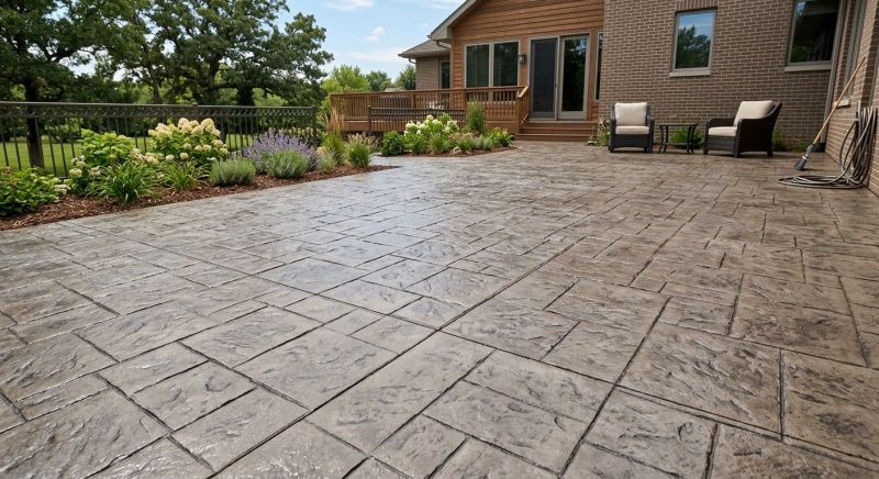 Stamped Concrete Patio Installation in Dallas, TX