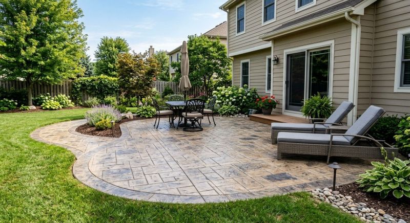 Stamped Concrete Patio Installation in Frisco, TX