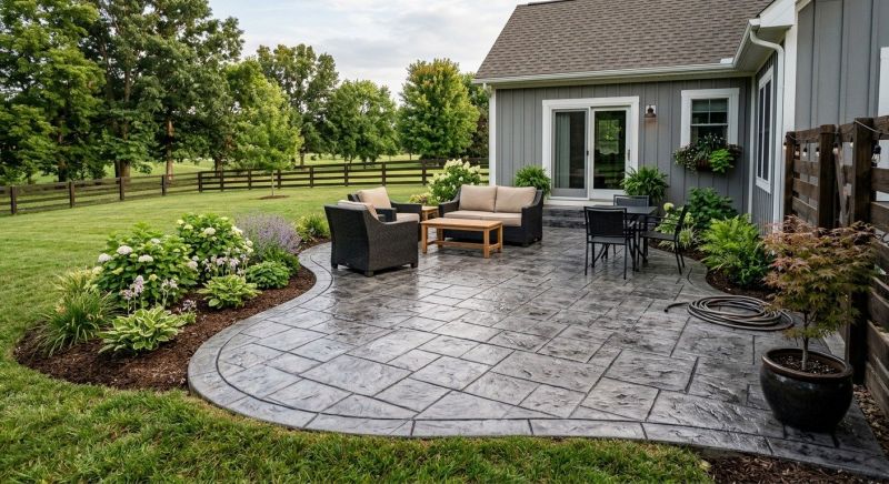 Stamped Concrete Patio Installation in Frisco, TX