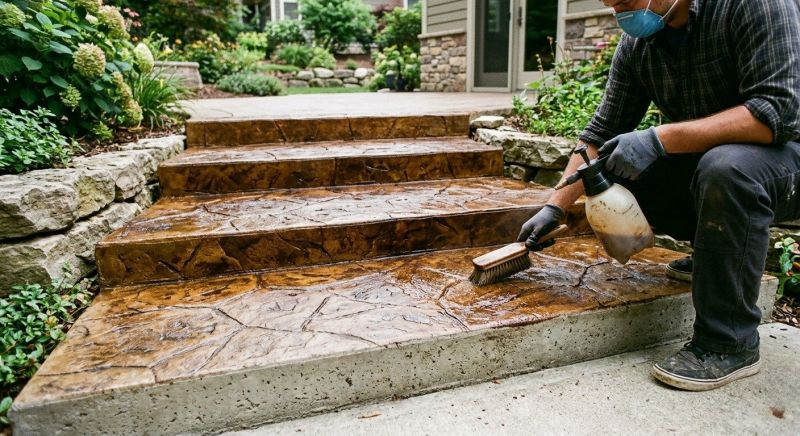 Stamped Concrete Staining in Fort Worth, TX