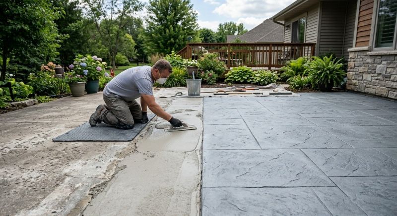 Textured Concrete Installation in Fort Worth, TX